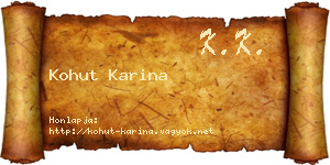 Kohut Karina névjegykártya